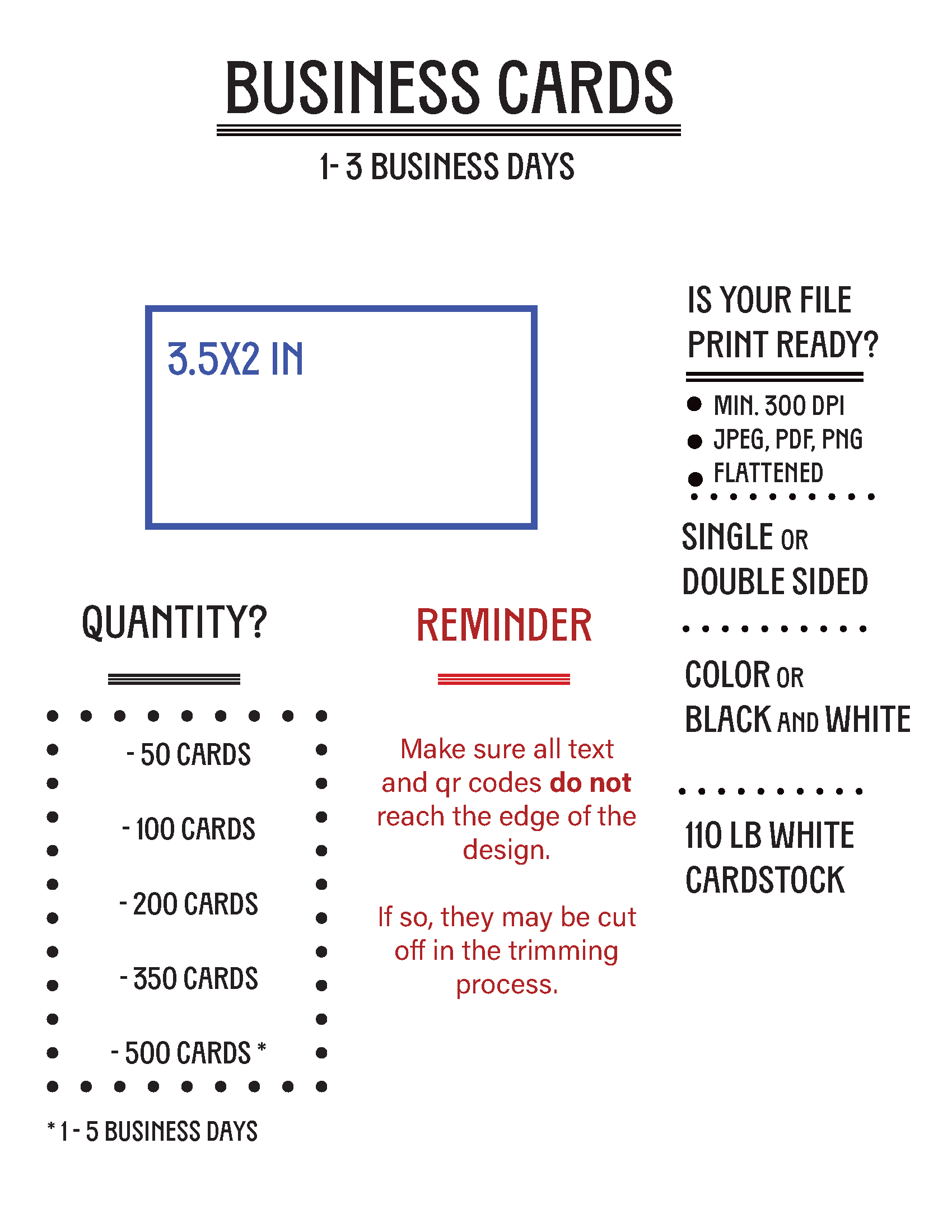 business card guidelines
